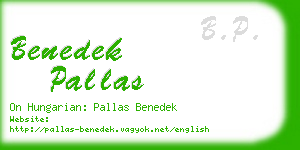 benedek pallas business card